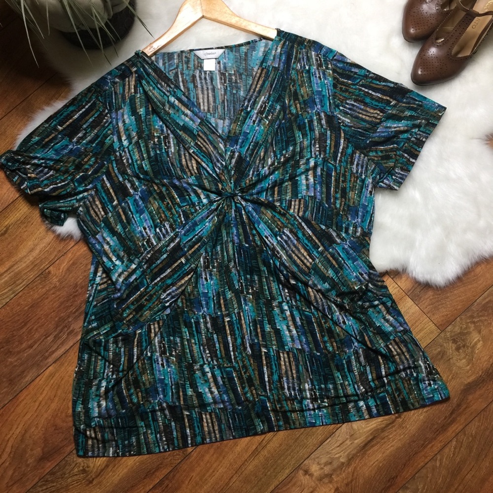 Cj banks detail short sleeve v neck blouse